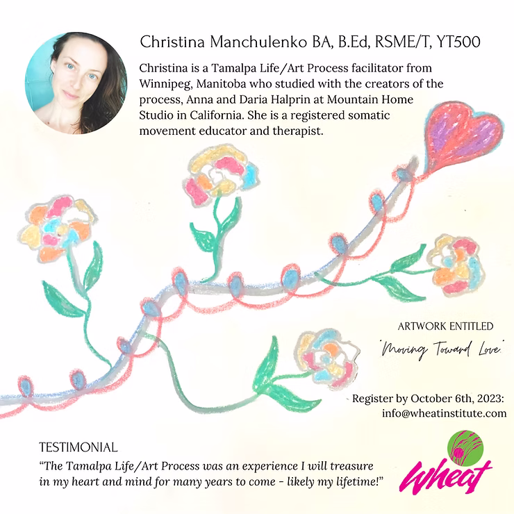 Christina Manchulenko photo, bio and artwork graphic.