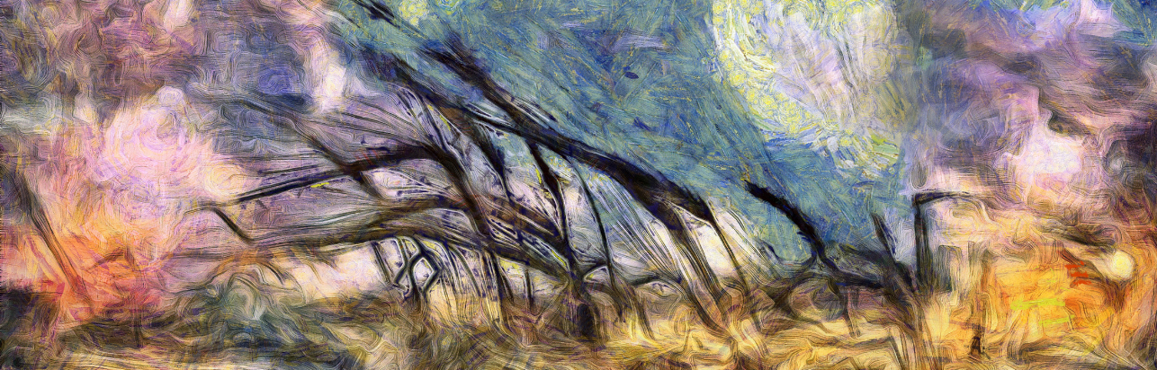Abstract painting of wheat.