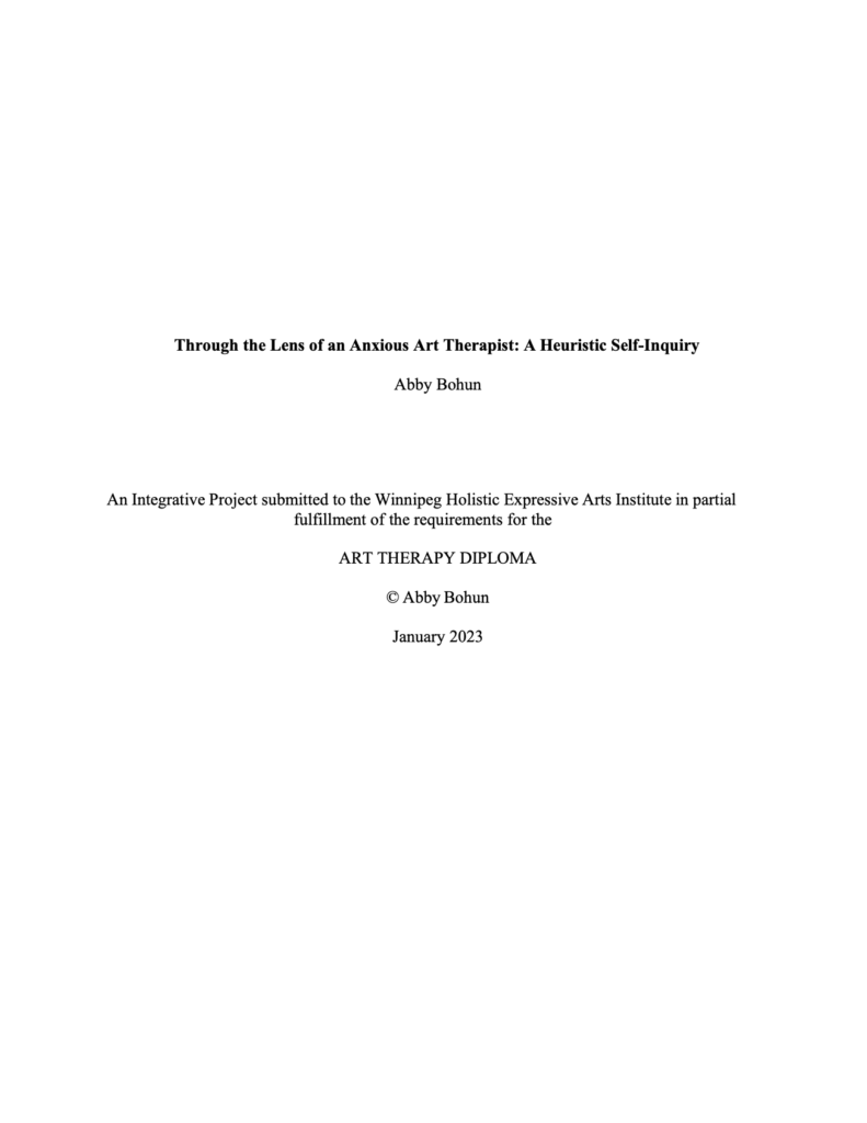The the Lens of an Anxious Therapist research paper cover page.