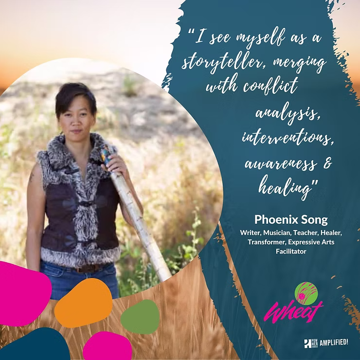 Phoenix Song head shot and quote graphic.