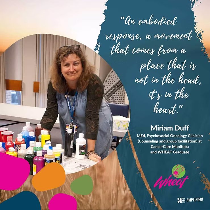 Miriam Duff collaged portrait with quote.