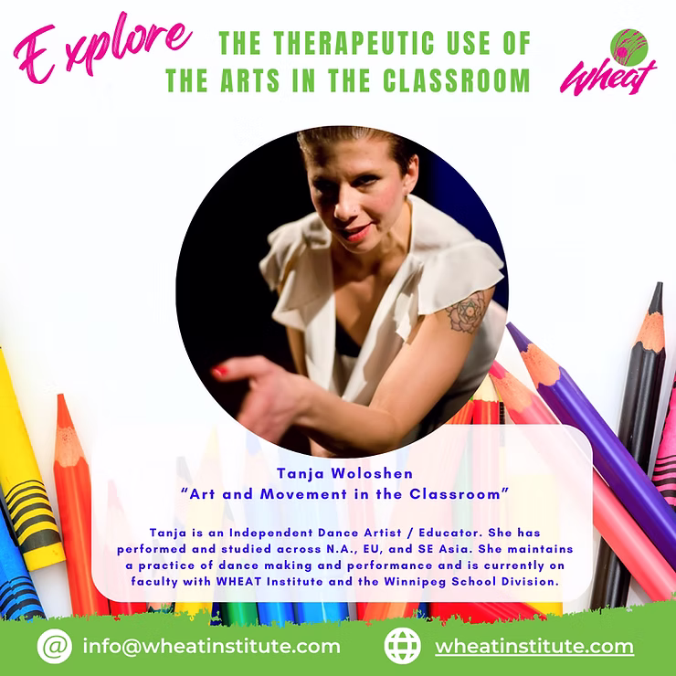 Art and movement in the classroom event poster.