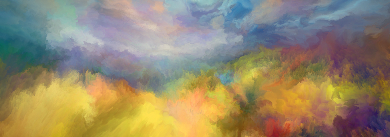 Abstract landscape painting.