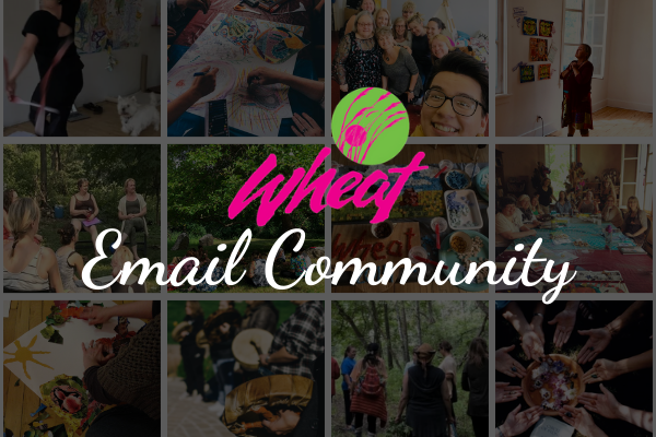 Photo collage with the words WHEAT Email Community.